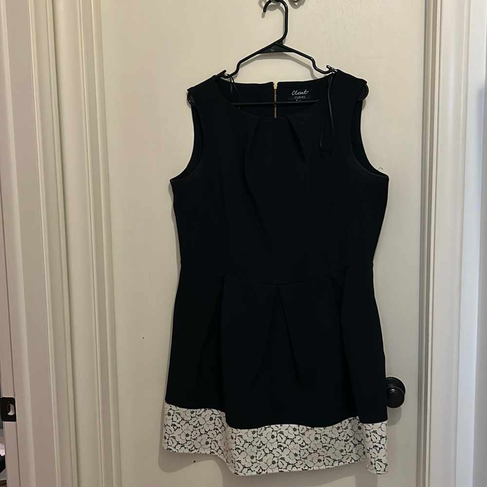 Black dress with cream lace detail